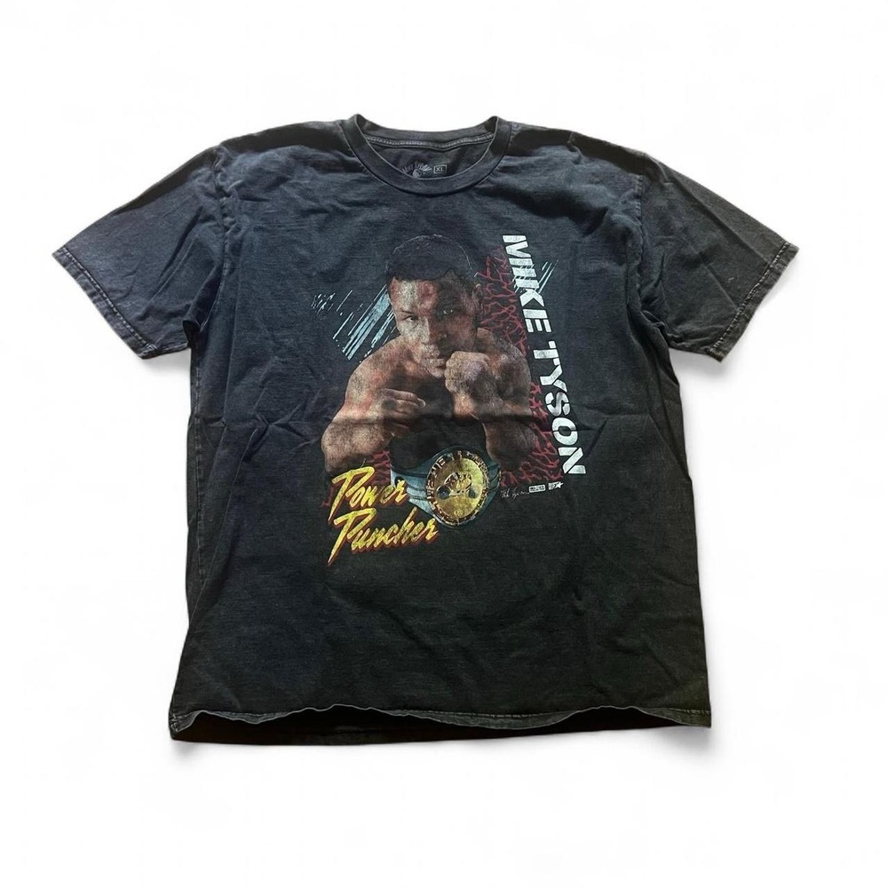 Mike Tyson Power Puncher Modern Rap Tee Faded Black Men's Size XL Skate